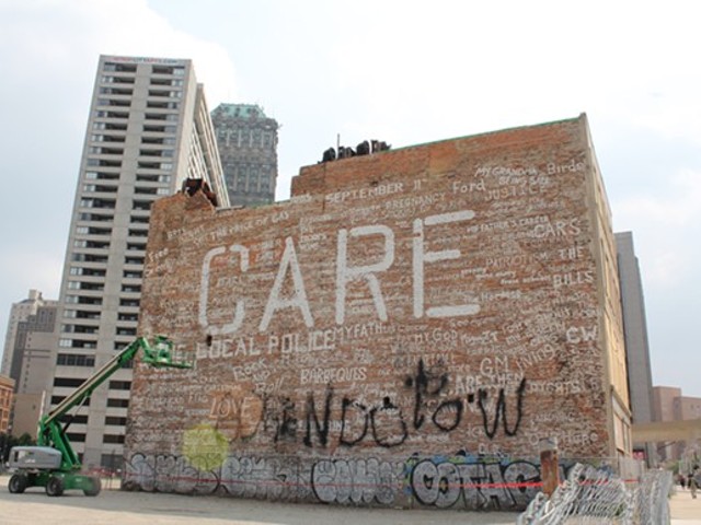 The 'Care' building was demolished after a circuit court judge ruled it was a public nuisance.