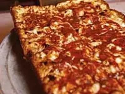 Loui's cheese and pepperoni pizza.