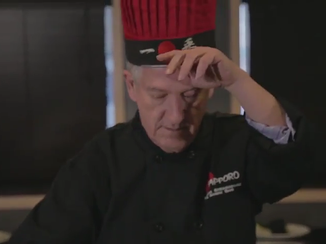 Mayor Wright can take some heat in this cameo role as a teppanyaki chef.