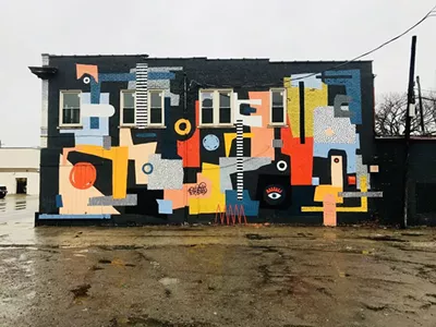 Mural by Ellen Rutt on West Vernorn Hwy in Detroit.