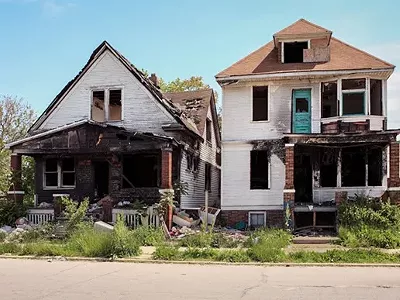 Abandoned buildings in Detroit.