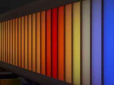 A model of Detroit Skybridge, a new art installation that will transform the pedestrian bridge into "a floating bar of light hovering over the streets of downtown Detroit."