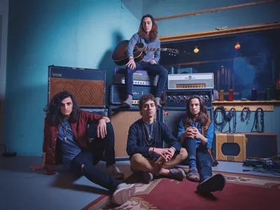 Greta Van Fleet, from left: Danny Wagner and brothers Jake, Josh, and Sam Kiszka.
