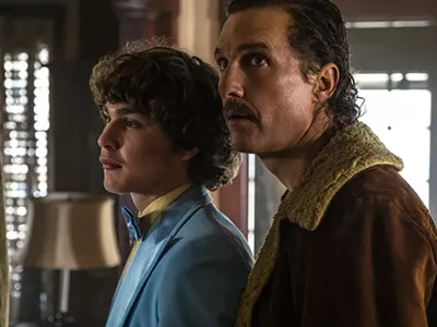 Richie Merritt and Matthew McConaughey play Richard Wershe Jr. and Sr. in White Boy Rick.