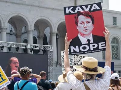 Protesters gather in LA following Donald Trump’s nomination of Brett Kavanaugh to the Supreme Court,.