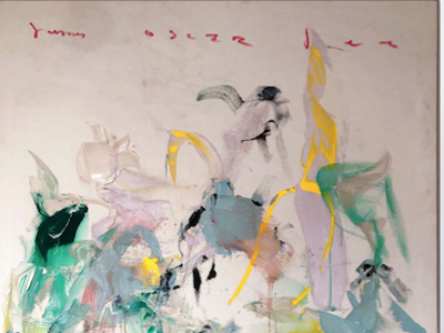 "reaction to corner," acrylic and oil on canvas, 60 x 41.5 inches, 2018.