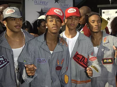 So much promise, and so much Von Dutch. B2K's appearance at the 3rd annual BET awards in 2003.