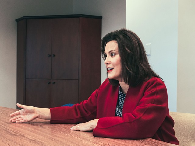 Gretchen Whitmer at her Detroit campaign office.