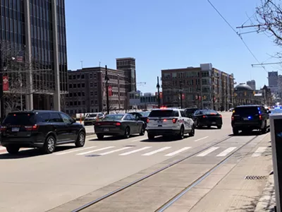 Police at the scene of the shooting.