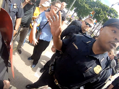 Image: Video shows neo-Nazis push woman at Detroit Pride