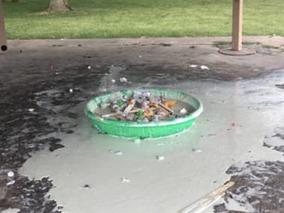 Image: Roseville park says it was vandalized after telling a group to take their bounce house down