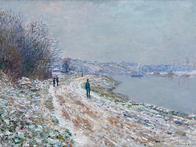 "Towpath at Argenteuil, Winter," 1875–76, Claude Monet, French; oil on canvas.
