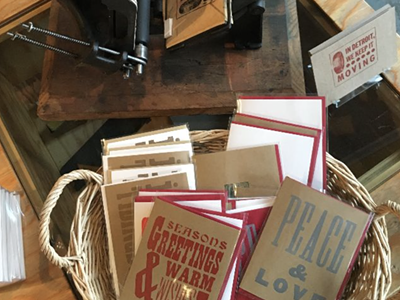 Image: You can make holiday cards on an old-school letterpress in Eastern Market on Friday