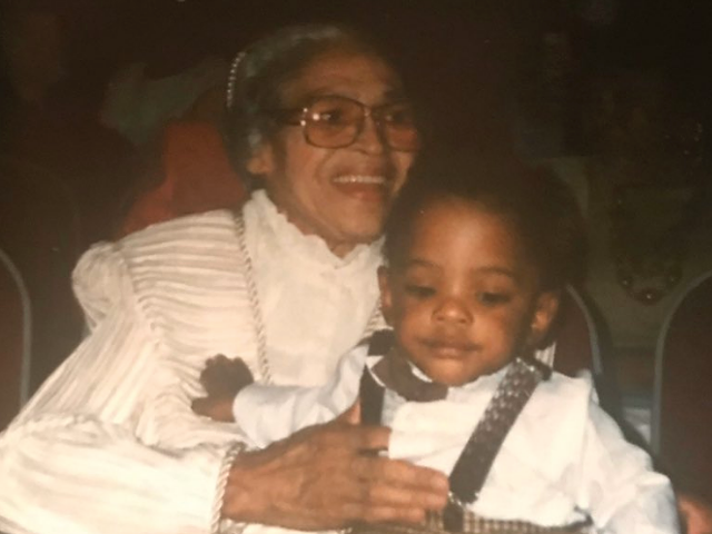 Rosa Parks with young Cosey.