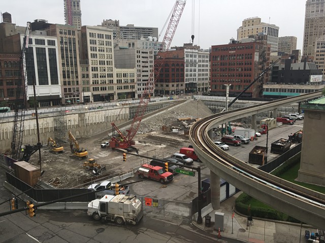 Construction at the Hudson's site project.