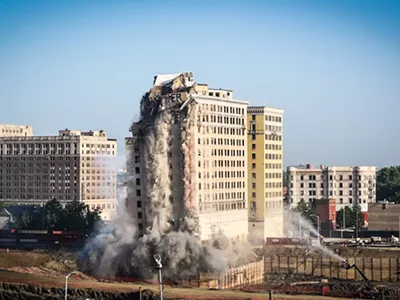Image: Watch: Crew implodes Detroit's 'Zombieland' building for new Red Wings arena