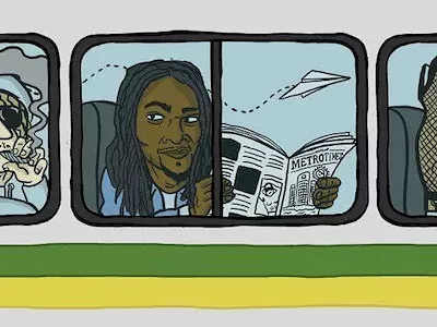 Image: Riding the bus with Gary Winslow: Drunken-style