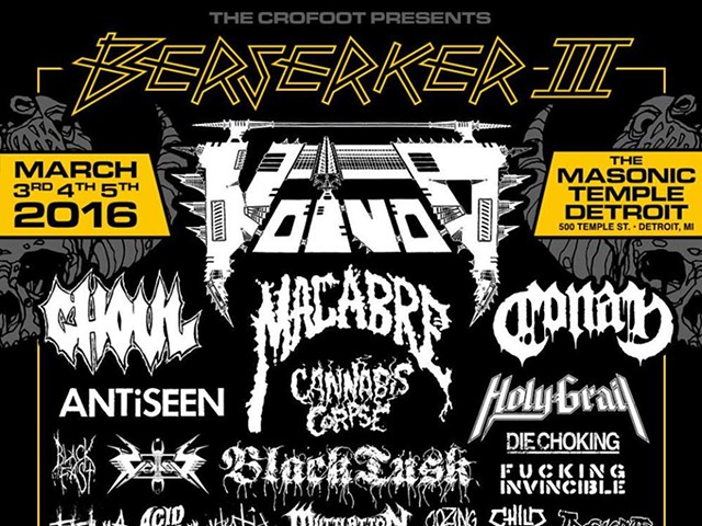 Berserkerfest III, March 3-5 at the Masonic with Voivoid, Antiseen, and more: Special edition passes almost gone