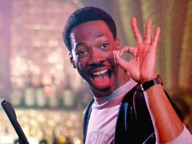 Hell, no, that's not Gil Hill. It's Eddie Murphy. But would you have clicked on it if it were Gil Hill? (Still from "Beverly Hills Cop," 1984, Paramount Pictures)