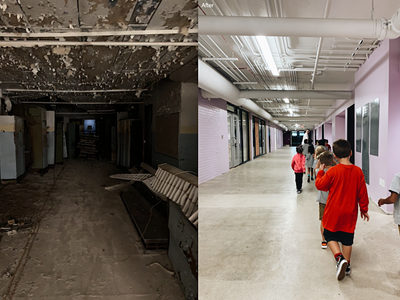 The new Detroit Prep restored the former Anna M. Joyce Elementary School.