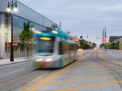 Image: Detroit's QLine streetcar service reduced due to the coronavirus