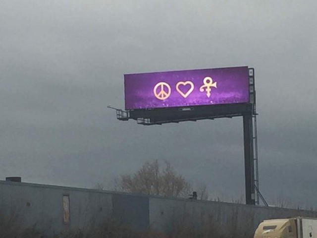 Billboard showing love for Prince