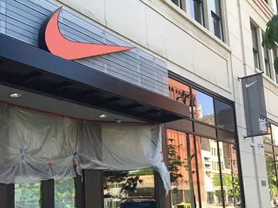 Facade of the Nike Detroit Community Store