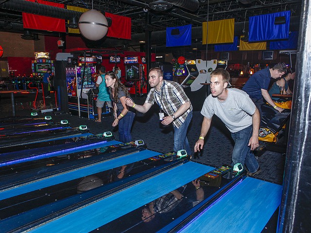 Skee ball is just one of the many games at Lucky Strike.