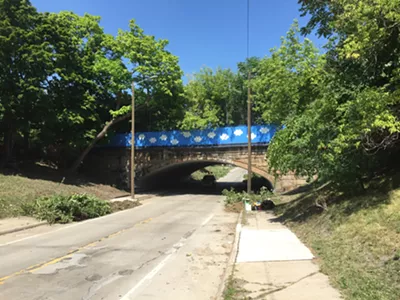 Image: Davin Brainard's 'cloud bridge' repainted in Southwest