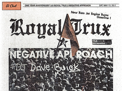 Image: Royal Trux and Negative Approach at El Club tomorrow, Saturday, May 13