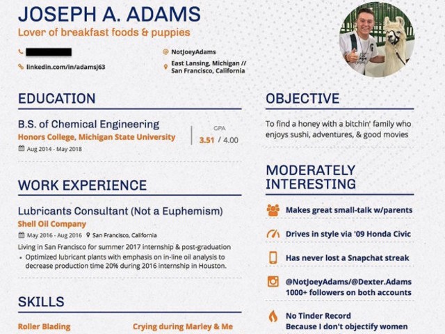 MSU student creates dating resume after being rebuffed in school cafeteria