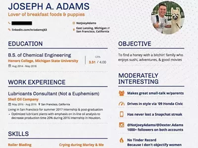 Image: MSU student creates dating resume after being rebuffed in school cafeteria