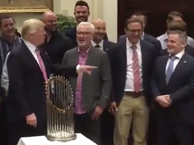 President Donald Trump says Dan Gilbert is a "great friend" and supporter during a White House meet and greet.