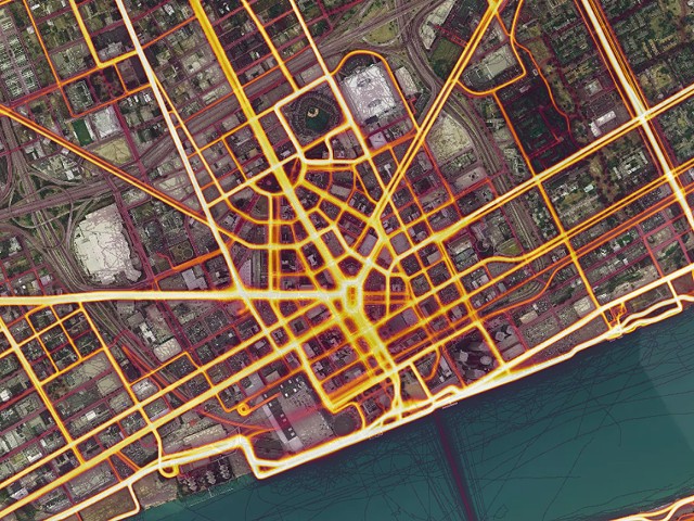 Activity heatmap shows where people exercise in Detroit