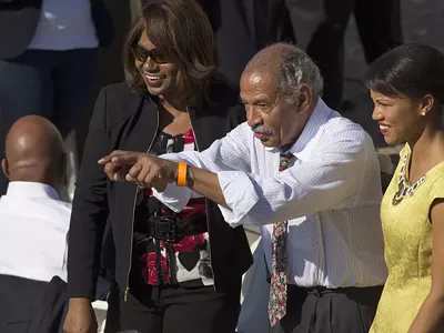 Michigan Congressman John Conyers at the 50th Anniversary of the march on Washington and Martin Luther King's I Have A Dream Speech, August 24, 2013, Lincoln Memorial, Washington, D.C.