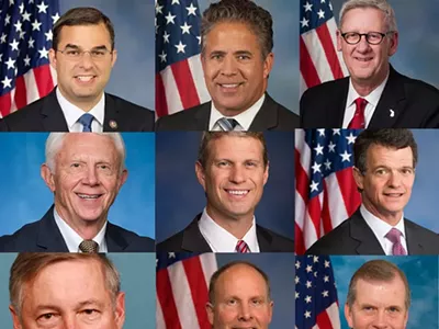 The nine white men who make up the Republican Congressional delegation from Michigan.