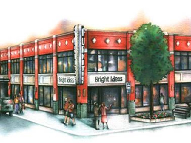 A rendering of the Bright Ideas building on Main Street.
