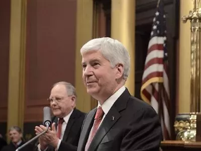 Gov. Rick Snyder delivering one of eight State of the State addresses.