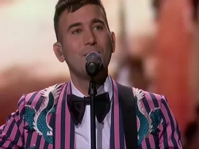 Sufjan Stevens performing at the Oscars.