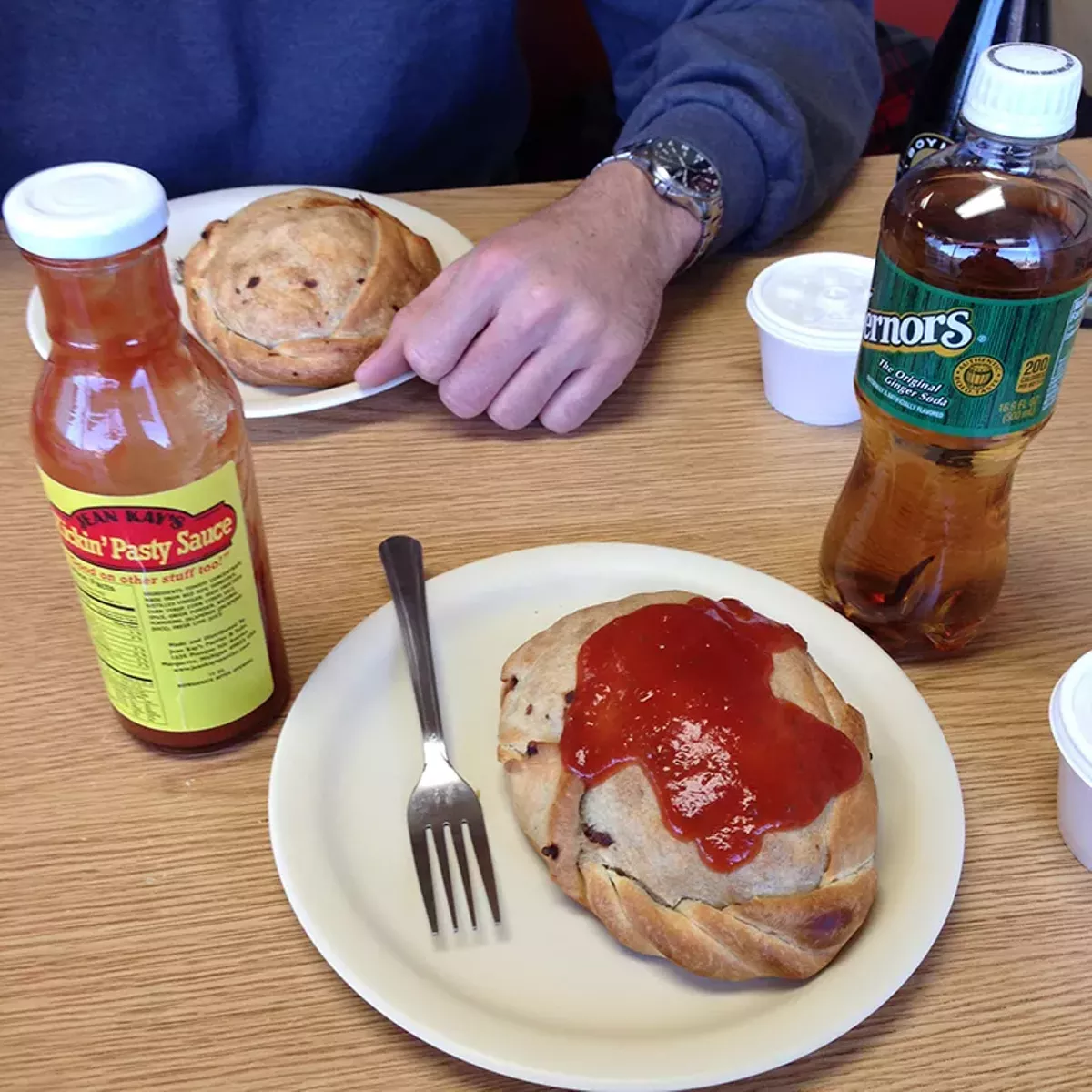 Image: In the U.P., you have to choose between ketchup or gravy For your pasty.