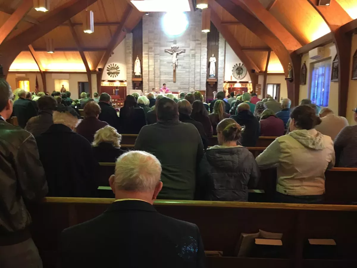 Image: The subject of Metro Times came up during Mass at St. Edward on the Lake Catholic Church.