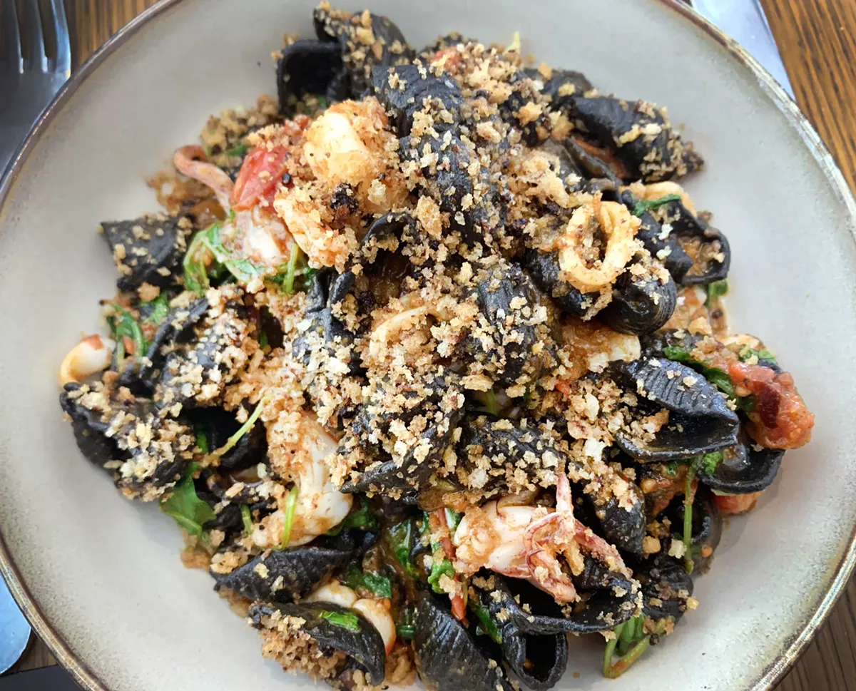 Image: Black shells puttenesca.