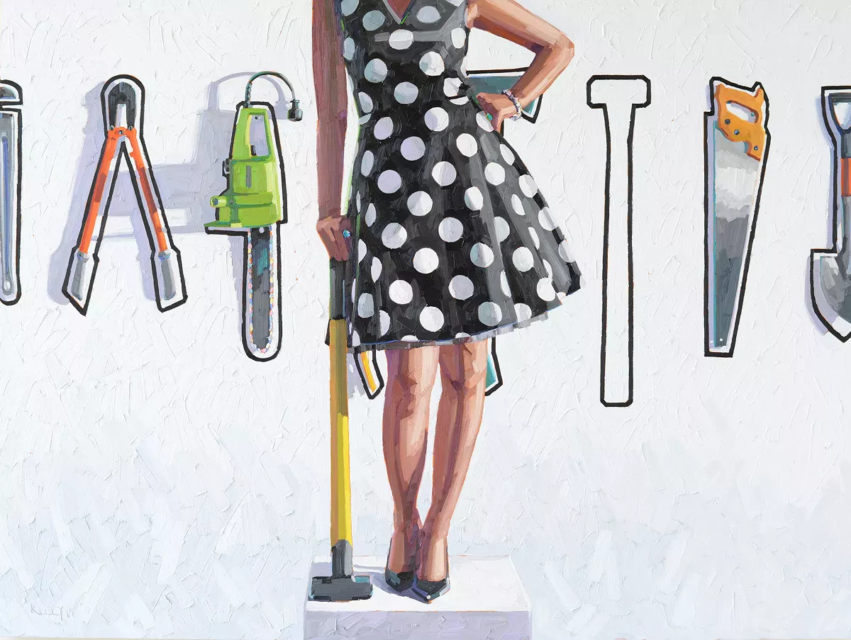 Image: Kelly Reemtsen, “Miss Fit,” oil on panel.