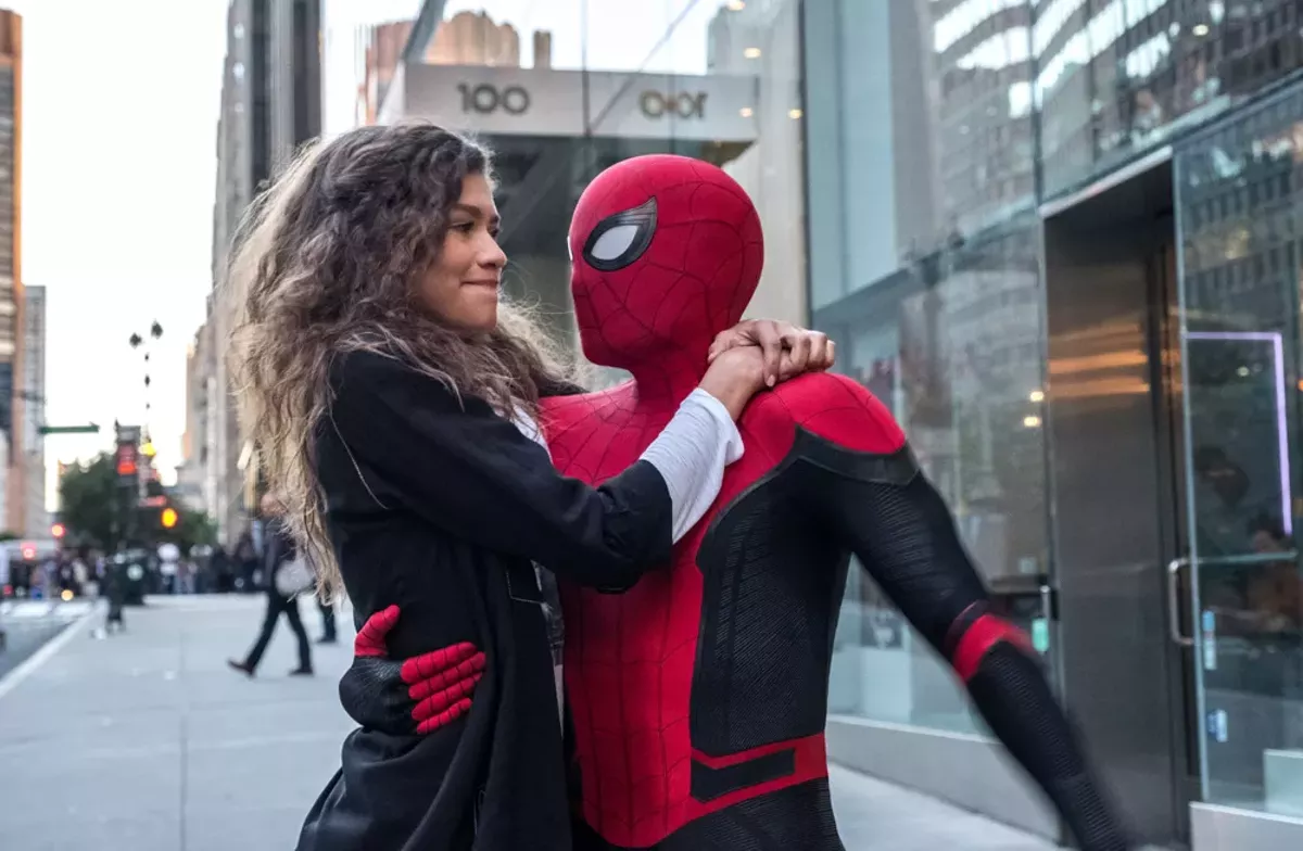 Image: Michelle (Zendaya) and Spider-Man (Tom Holland) in Spider-Man: Far From Home.