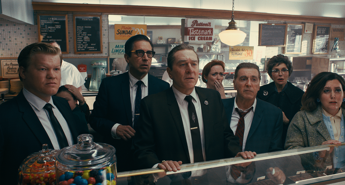 Jesse Plemons, Ray Romano, Robert De Niro, and Al Pacino star in Martin Scorsese’s The Irishman.