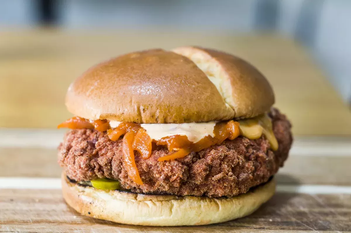 Image: The chicken 65 "burger."