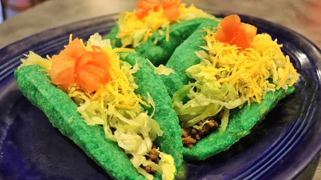 What better way to celebrate St. Patrick's Day than eating green puffy tacos in Campus Martius