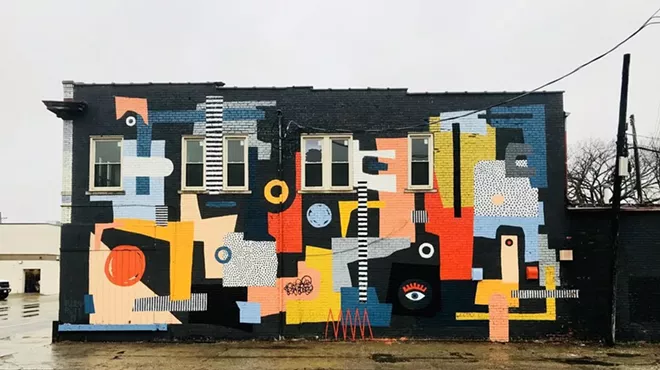 Mural by Ellen Rutt on West Vernorn Hwy in Detroit.