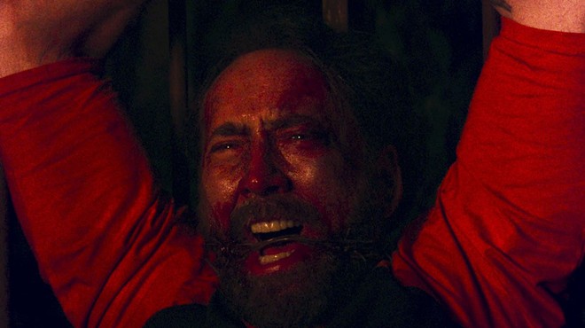 Nic Cage looking all kinds of disturbed in "Mandy"
