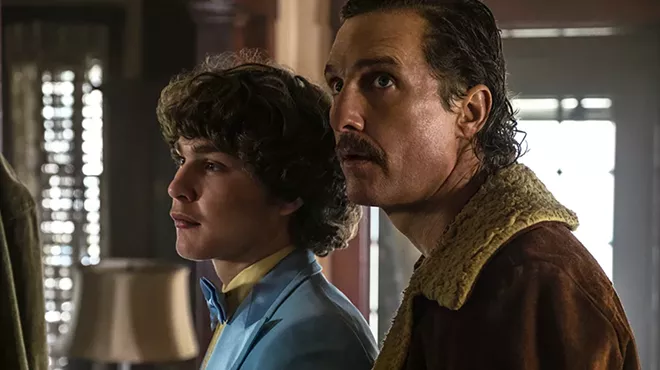 Richie Merritt and Matthew McConaughey play Richard Wershe Jr. and Sr. in White Boy Rick.